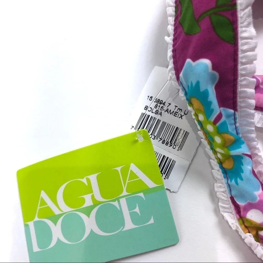 Agua Doce Floral Beach Bag Tote small